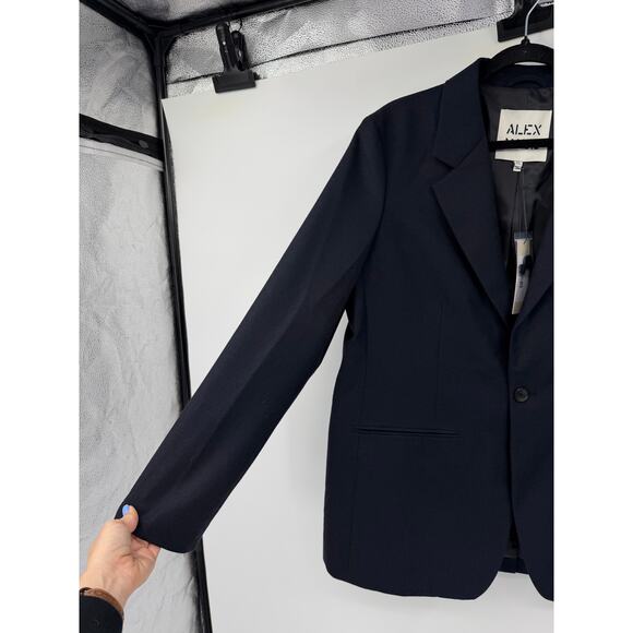 ALEX MILL Soho Blazer Wool Womens XL Dark Navy Blue NEW Wool Minimalist Career - Picture 8 of 11